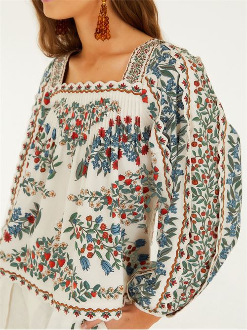 Fruit Beauty Scarf Shirt FARM RIO | 352183FRUITBEAUTYSCARF26049